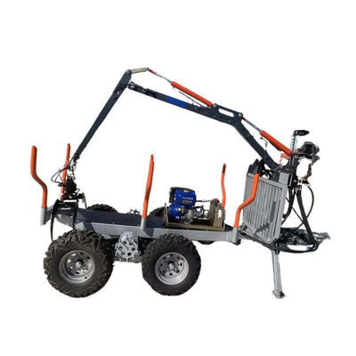 RMFOR - Remorque forestière avec grue hydraulique + treuil télécommandé