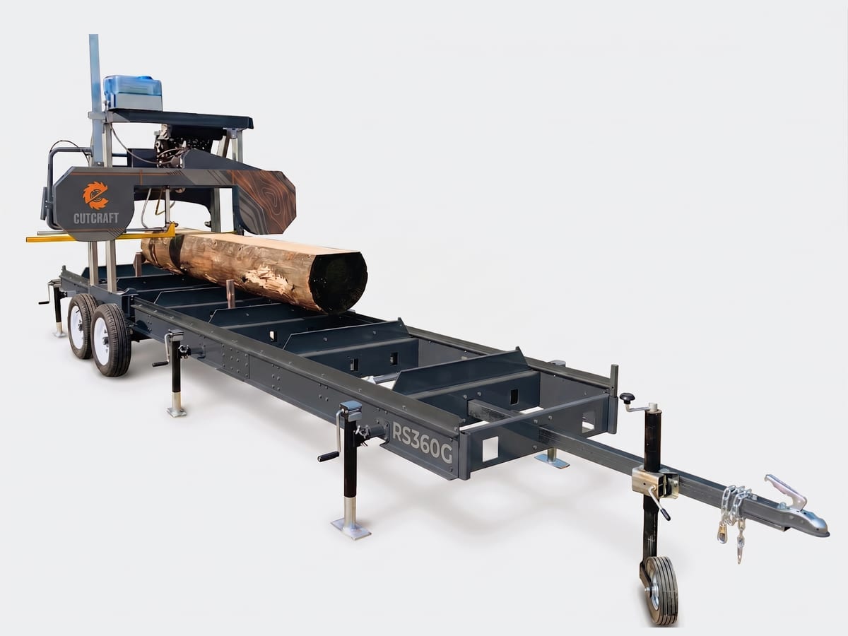 CUTCRAFT RS360G thermique, scierie mobile sur remorque de transport